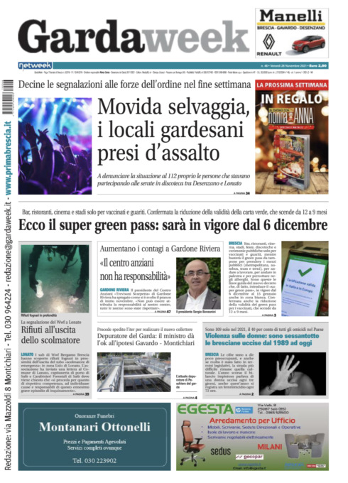 Gardaweek è in edicola. La prima pagina versione bresciana