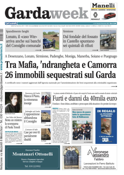 Gardaweek è in edicola. La prima pagina versione bresciana