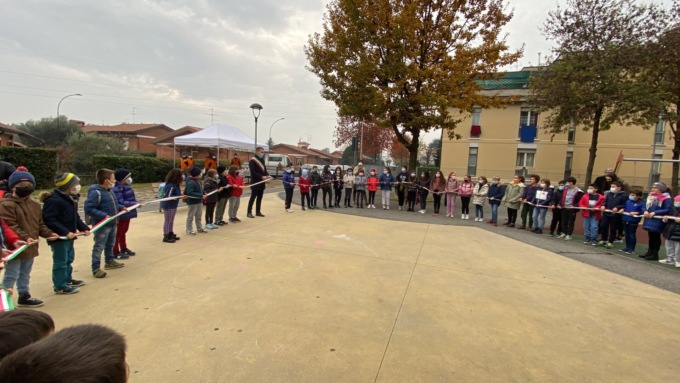 Taglio del nastro al parco Sant’Angela Merici
