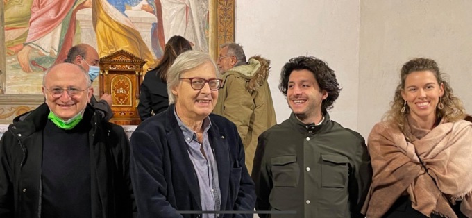 Vittorio Sgarbi a Travagliato in visita a chiese e dipinti