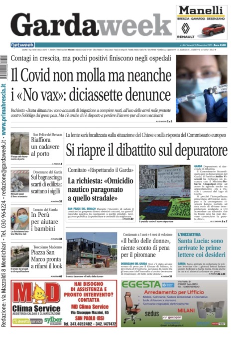 Gardaweek è in edicola. La prima pagina versione bresciana