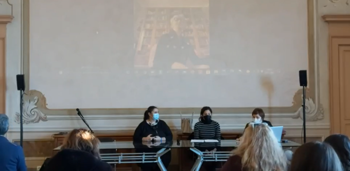 Taglio del nastro alla biblioteca della legalità e ad un immobile confiscato