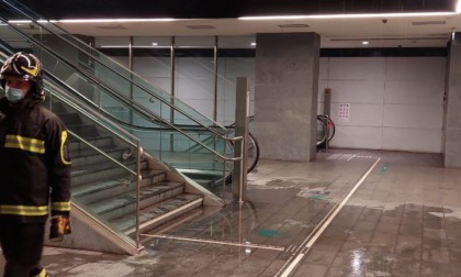 Infiltrazione d'acqua alla Metro di Brescia, le immagini