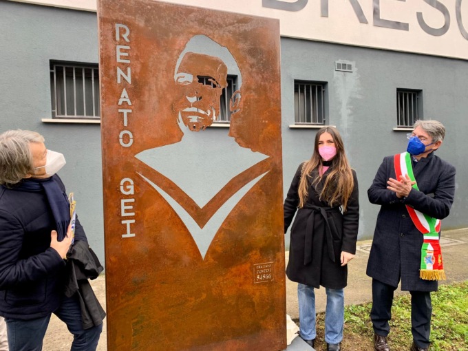 Renato Gei, inaugurata la stele dedicata al giocatore e allenatore del Brescia Calcio