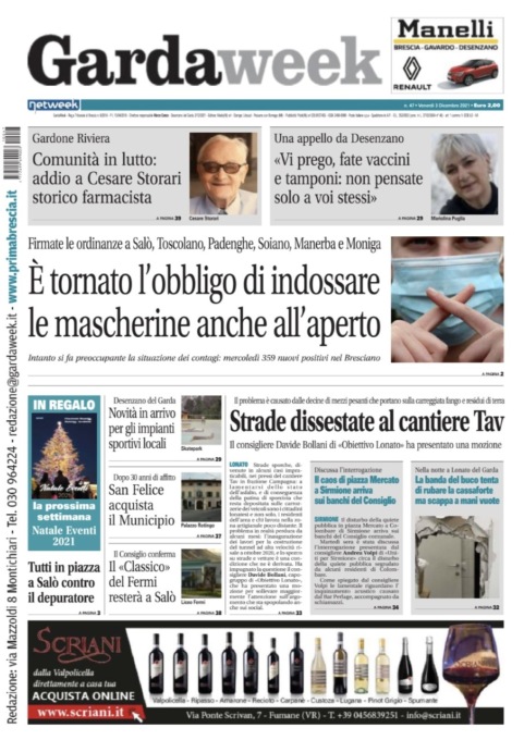 Gardaweek è in edicola. La prima pagina versione bresciana