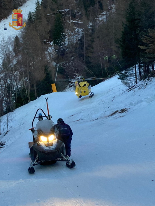 23enne cade in montagna, intervengono motoslitta ed eliambulanza