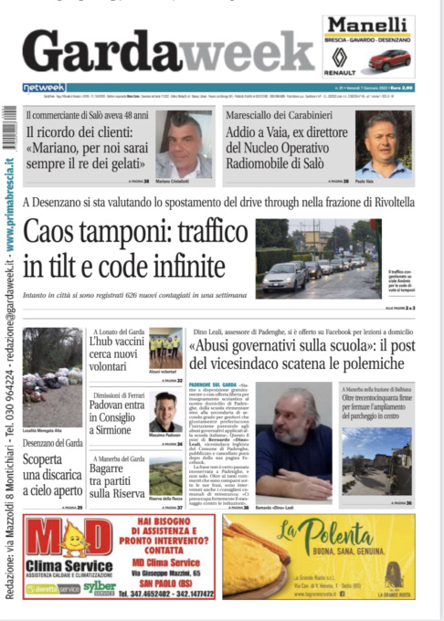 Gardaweek è in edicola. La prima pagina versione bresciana