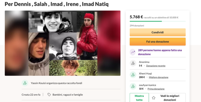 Incidente mortale di Rezzato, avviata una raccolta fondi per sostenere le famiglie dei ragazzi