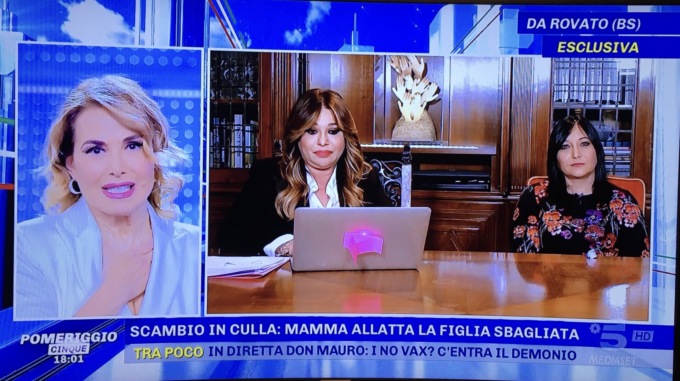 Neonate scambiate in culla, una delle mamme è intervenuta a Pomeriggio 5