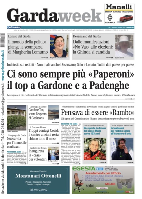Gardaweek è in edicola. La prima pagina versione bresciana