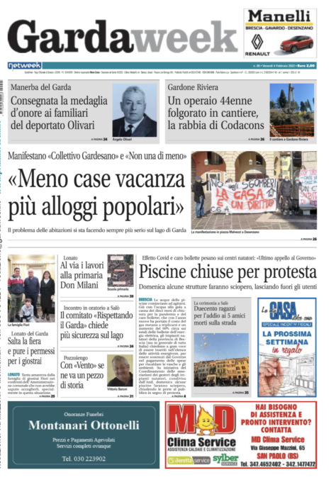 Gardaweek è in edicola. La prima pagina versione bresciana
