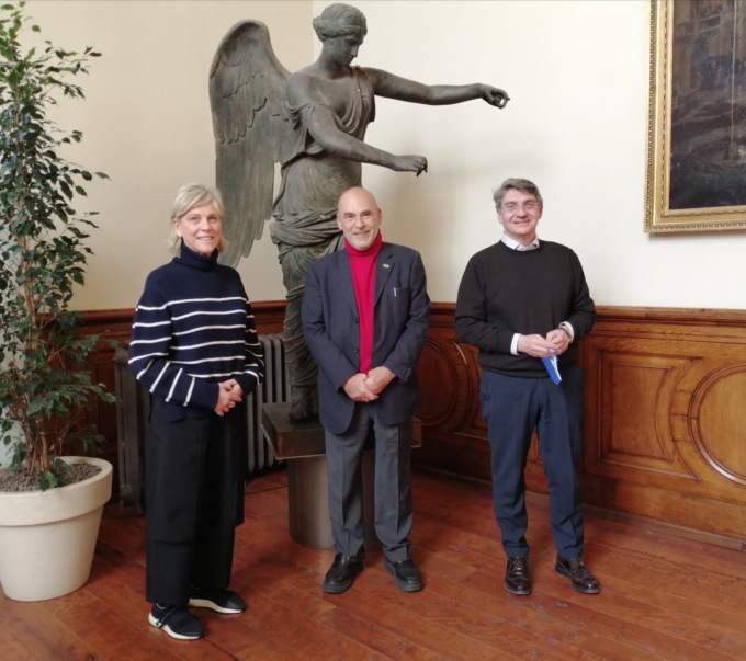 Giordano Bruno Guerri a Palazzo Loggia in vista di Bergamo-Brescia 2023