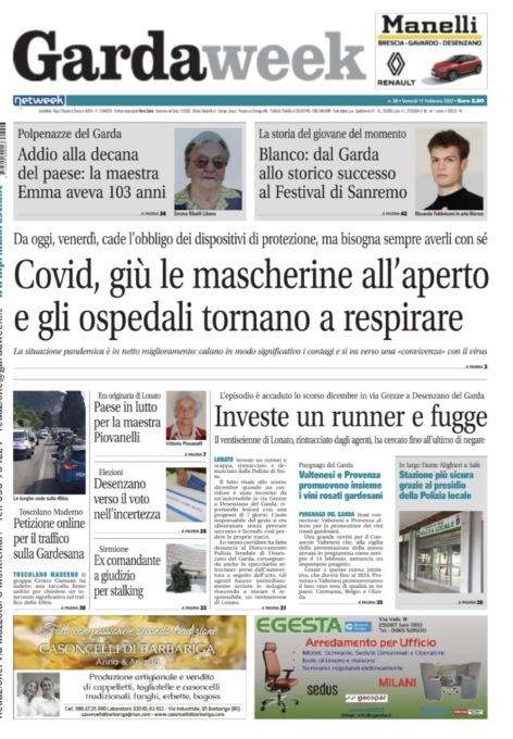 Gardaweek è in edicola. La prima pagina versione bresciana