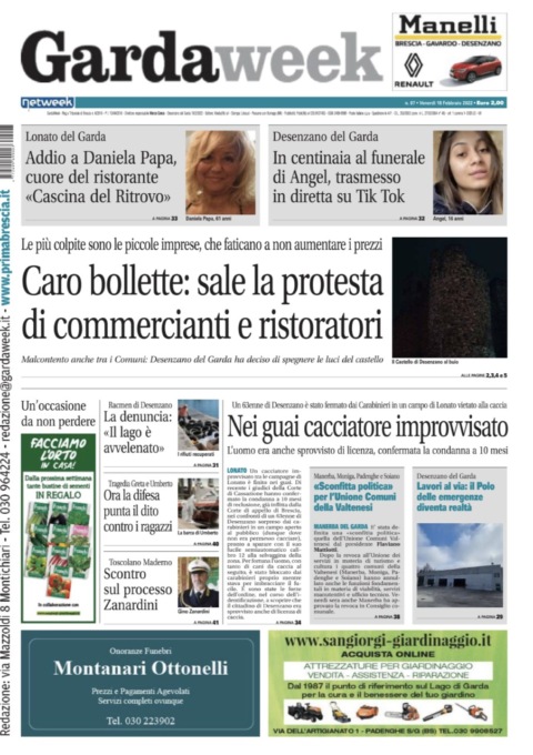 Gardaweek è in edicola. La prima pagina versione bresciana