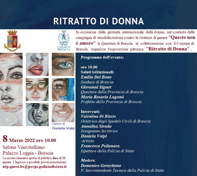 “Ritratto di donna”, in Loggia l’evento organizzato da Questura e comune di Brescia