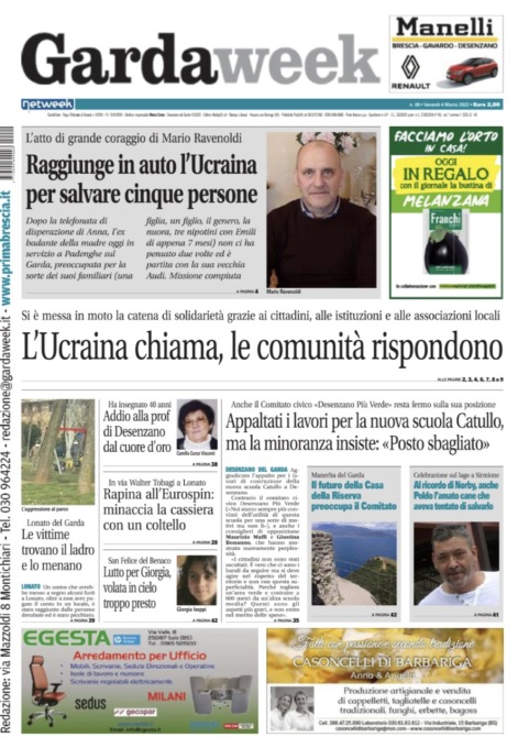 Gardaweek è in edicola. La prima pagina versione bresciana