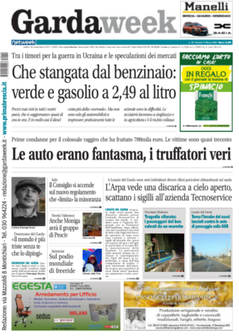 Gardaweek è in edicola. La prima pagina versione bresciana