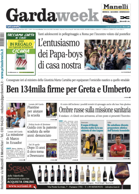 Gardaweek è in edicola. La prima pagina versione bresciana