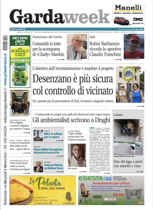 Gardaweek è in edicola. La prima pagina versione bresciana