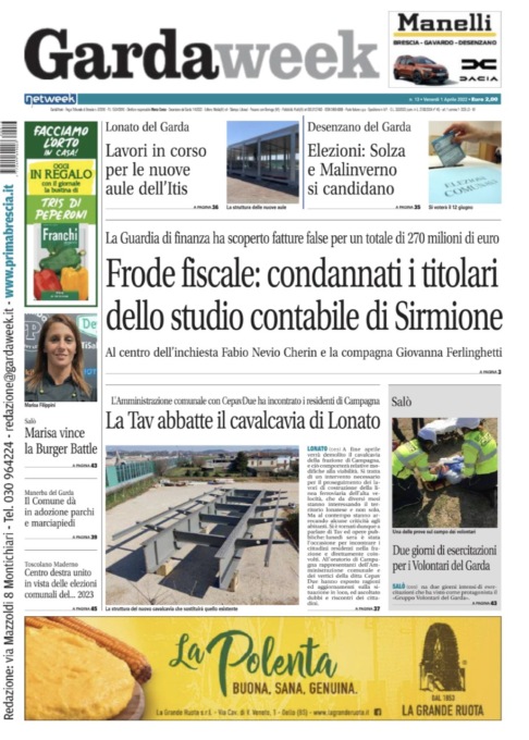 Gardaweek è in edicola. La prima pagina versione bresciana