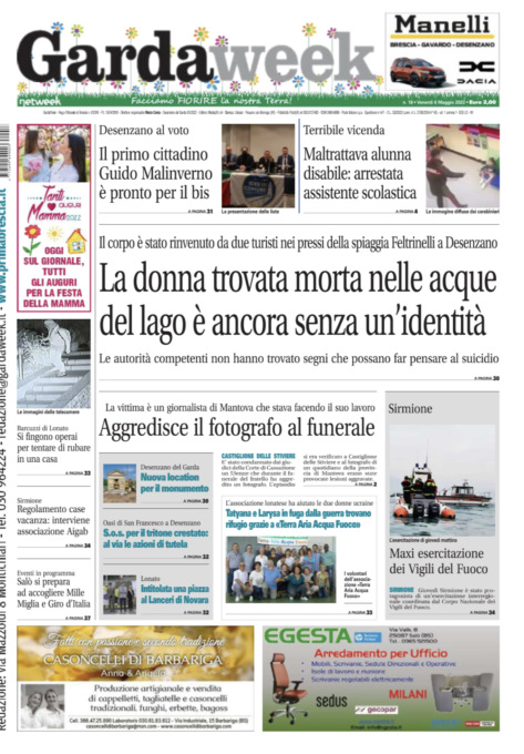 Gardaweek è in edicola. La prima pagina versione bresciana