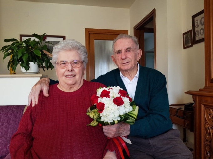 Nozze di pietra per Egidio e Santina: 65 anni da inseparabili