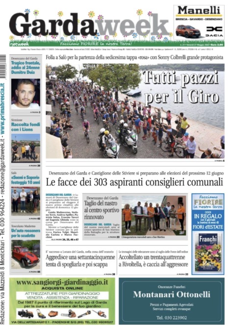 Gardaweek è in edicola. La prima pagina versione bresciana