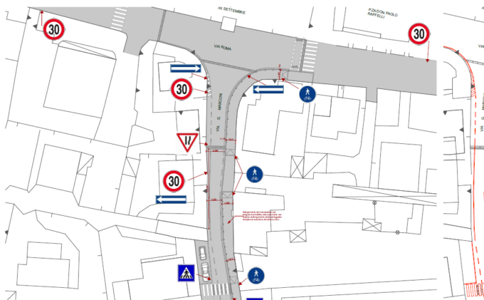 Tre nuovi attraversamenti pedonali in via Marconi a Provaglio