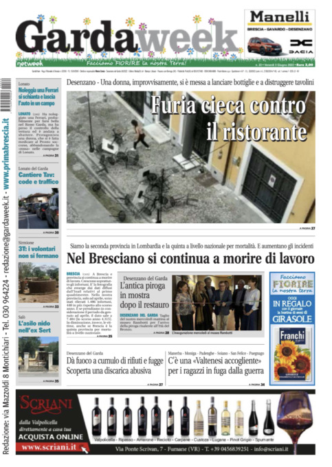 Gardaweek è in edicola. La prima pagina versione bresciana