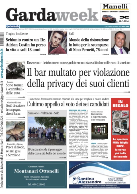 Gardaweek è in edicola. La prima pagina versione bresciana