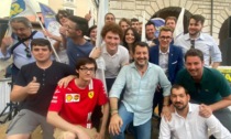 Matteo Salvini in piazza con la Lega per la candidatura di Guido Malinverno