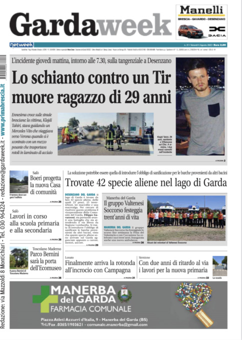 Gardaweek è in edicola. La prima pagina versione bresciana