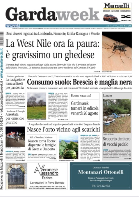 Gardaweek è in edicola. La prima pagina versione bresciana