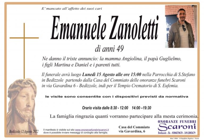 Incidente mortale sul Garda, la vittima è Emanuele Zanoletti