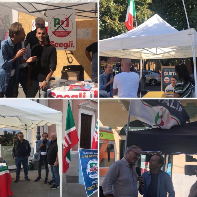 Incursione di Cristiano Militello nei gazebo elettorali di Montichiari