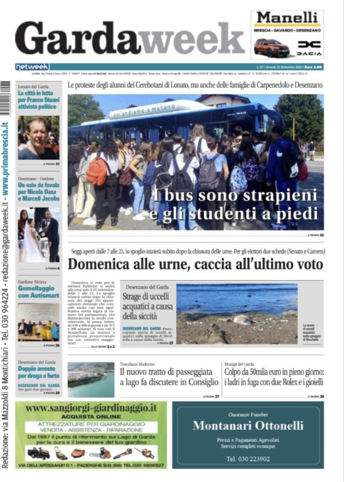 Gardaweek è in edicola. La prima pagina versione bresciana