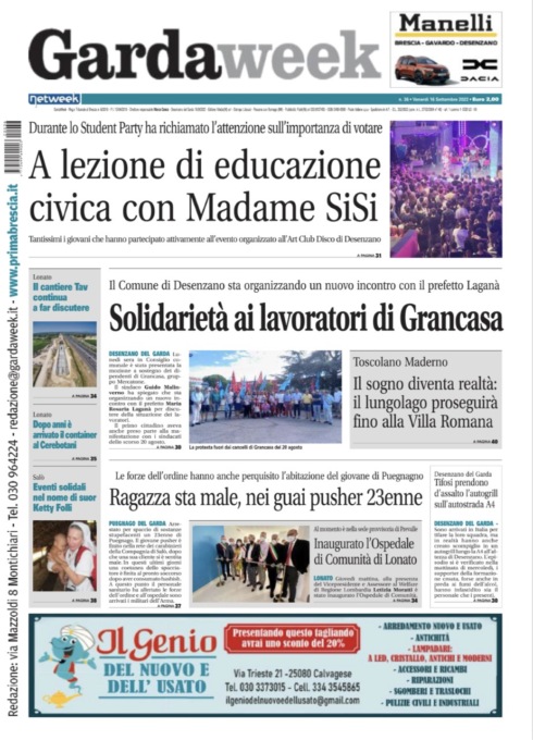 Gardaweek è in edicola. La prima pagina versione bresciana