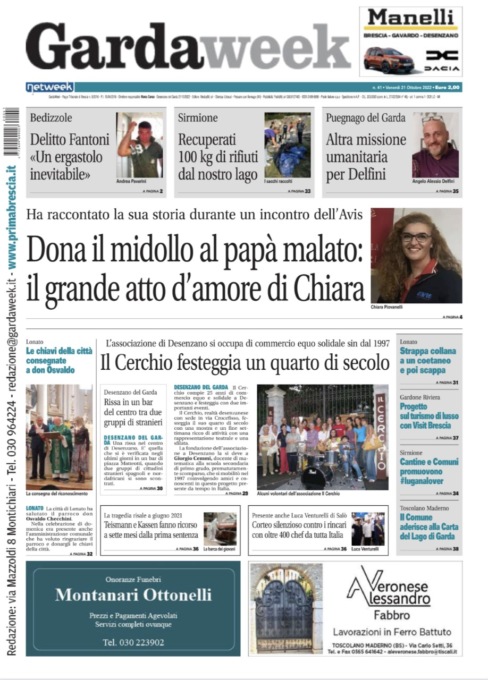 Gardaweek è in edicola. La prima pagina versione bresciana