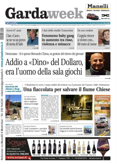 Gardaweek è in edicola. La prima pagina versione bresciana