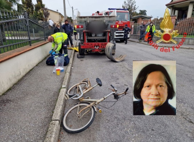 Investita dal camioncino dei rifiuti, Ludriano piange Gerolama Palmira