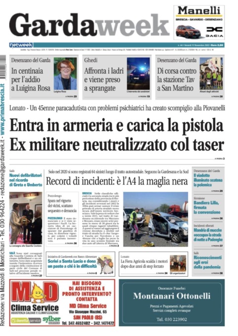 Gardaweek è in edicola. La prima pagina versione bresciana