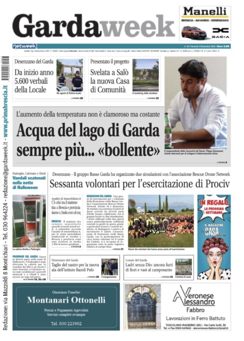 Gardaweek è in edicola. La prima pagina versione bresciana