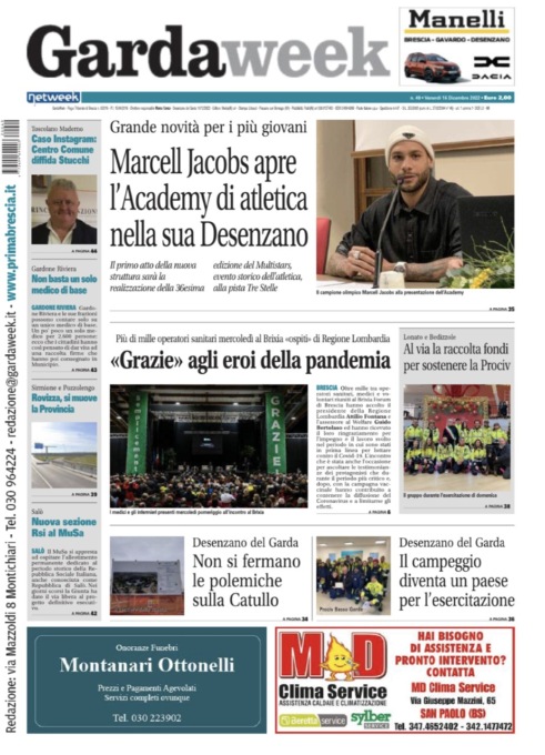 Gardaweek è in edicola. La prima pagina versione bresciana