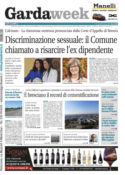 Gardaweek è in edicola. La prima pagina versione bresciana