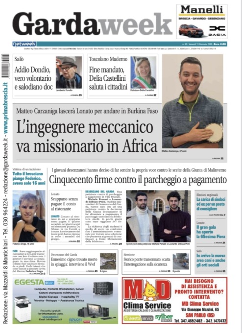Gardaweek è in edicola. La prima pagina versione bresciana
