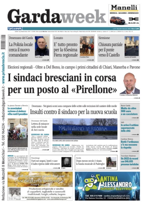 Gardaweek è in edicola. La prima pagina versione bresciana