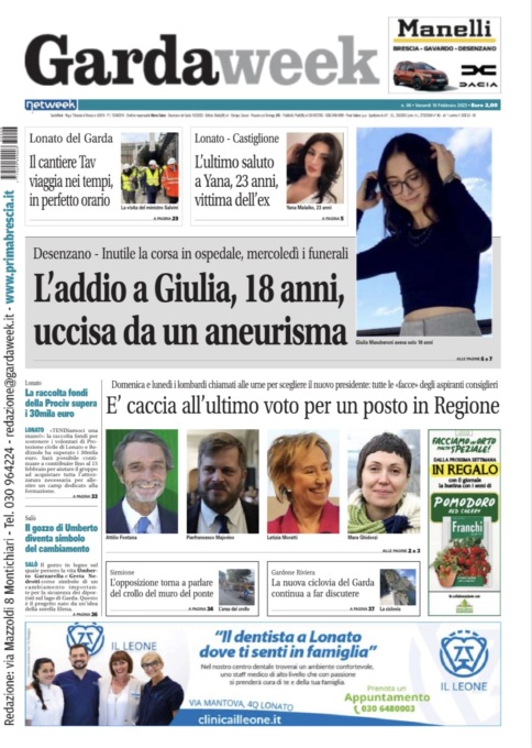Gardaweek è in edicola. La prima pagina versione bresciana