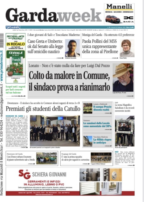 Gardaweek è in edicola. La prima pagina versione bresciana