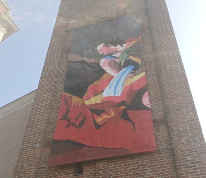 “Tiepolo scomposto”, la rassegna entra nel vivo con i Madonnari e la tela di Omar Rossetti