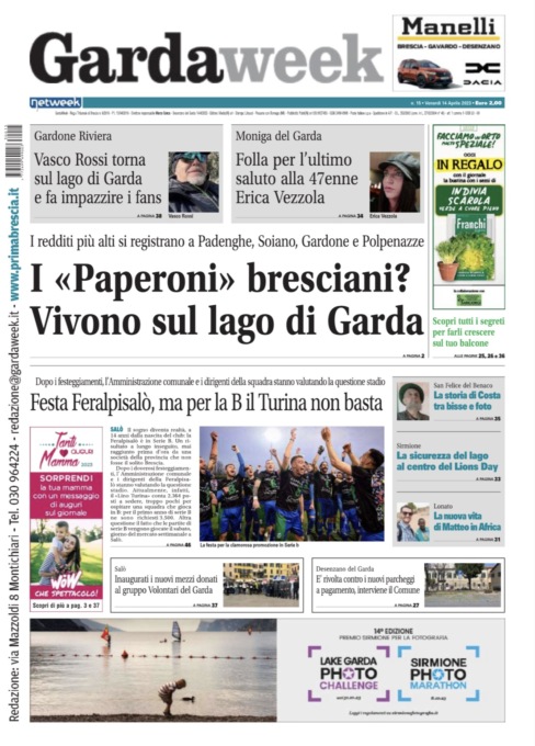 Gardaweek è in edicola. La prima pagina versione bresciana